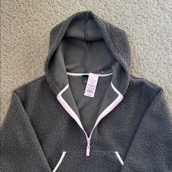 Wild Fable Sherpa Anorak Quarter Zip Pullover Hoodie Cozy Cabin Top Gray XS NWT - Picture 3 of 11